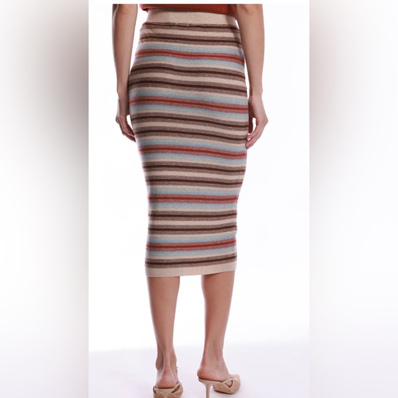 Minnie Rose Cotton Cashmere Striped Midi Skirt (skirt only) (read description) - Picture 12 of 16